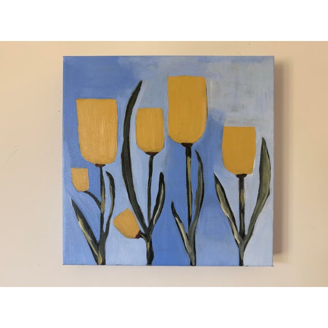 2020s Rare, Modern Abstract Folk Art Triptych Acrylic Paintings on Canvas, “Spring Pop,”Signed, Dated For Sale - Image 5 of 10