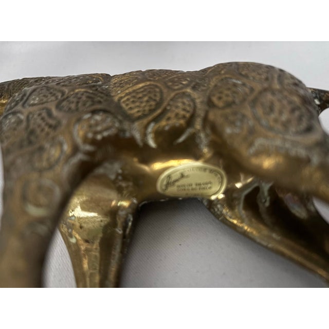 Leonard 1970s Leonard Brass Giraffe Sculpture With Textured Geometric Spots For Sale - Image 4 of 4