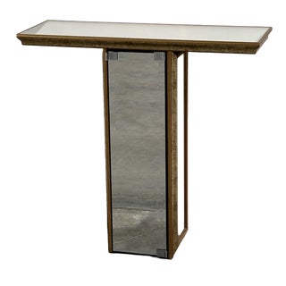 Vintage Deknudt Mirrored Console Table with Hidden Cabinet, Belgium, 1970s For Sale