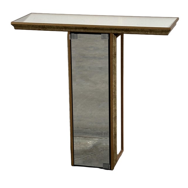 Vintage Deknudt Mirrored Console Table with Hidden Cabinet, Belgium, 1970s For Sale