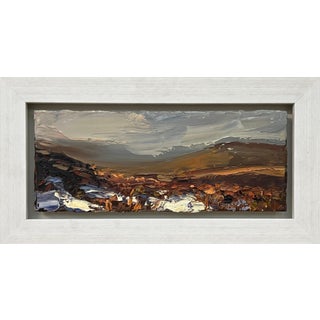 Impasto Oil Painting of Melting Snow on English Moor Landscape by British Artist 2013 For Sale