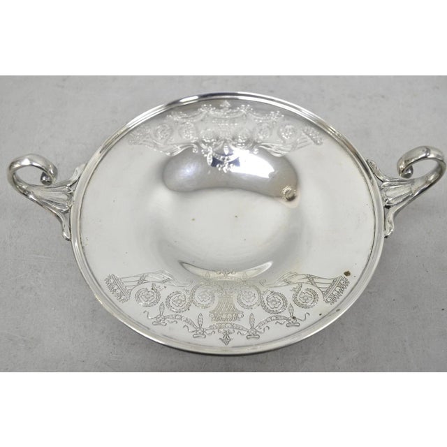 Victorian Early 20th Century Victorian Middletown Silverware Silver Plated Pedestal Candy Dish Compote For Sale - Image 3 of 16