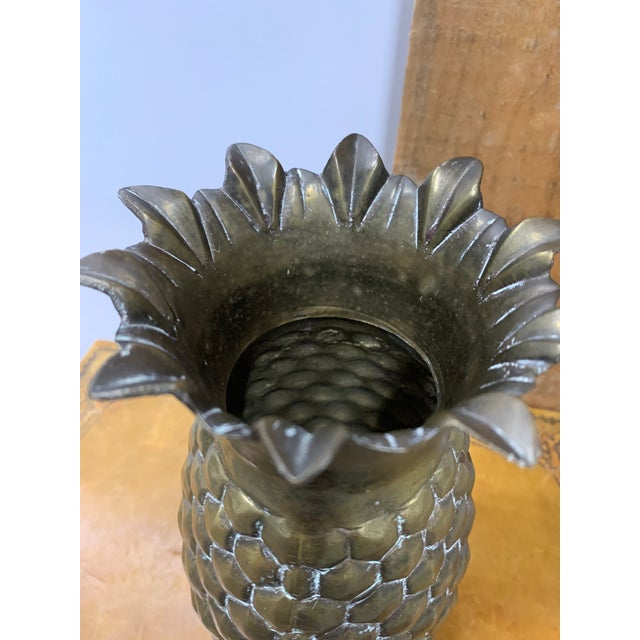 Vintage Brass Pineapple Vase For Sale - Image 4 of 5