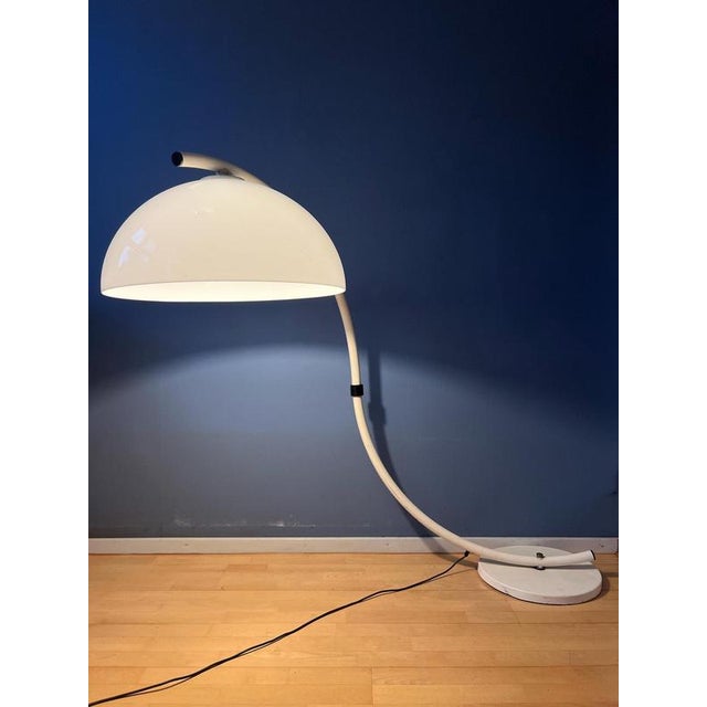 Mid-Century White Flexible Snake Mushroom Floor Lamp from Dijkstra For Sale - Image 5 of 11
