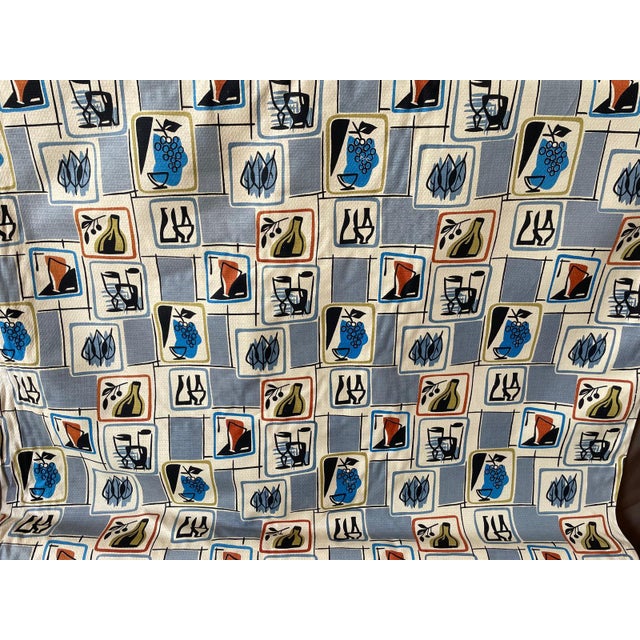 Original Italian furnishing fabric produced by TST, dating back to the 1950s and 1960s. The print features an elegant...