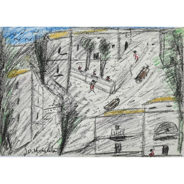 Roman Square is an original Contemporary artwork realized by Nazareno Gattamelata in the 1970s. Original colored oily...