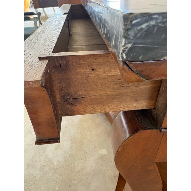 French Empire Walnut and Marble Console Table, Circa 1820–1840 For Sale - Image 10 of 12