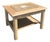 Vintage Wood Side Table With Inset Stone Top and Lower Shelf For Sale