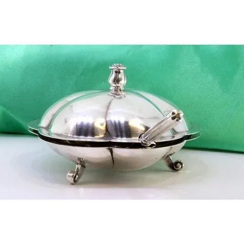 Butter Dish in Gummed Silver For Sale - Image 6 of 8
