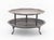 Two Moroccan Silver Plate Tea Tray Tables, both with geometric motifs and one marked "Fabrique en Maroc" to underside....