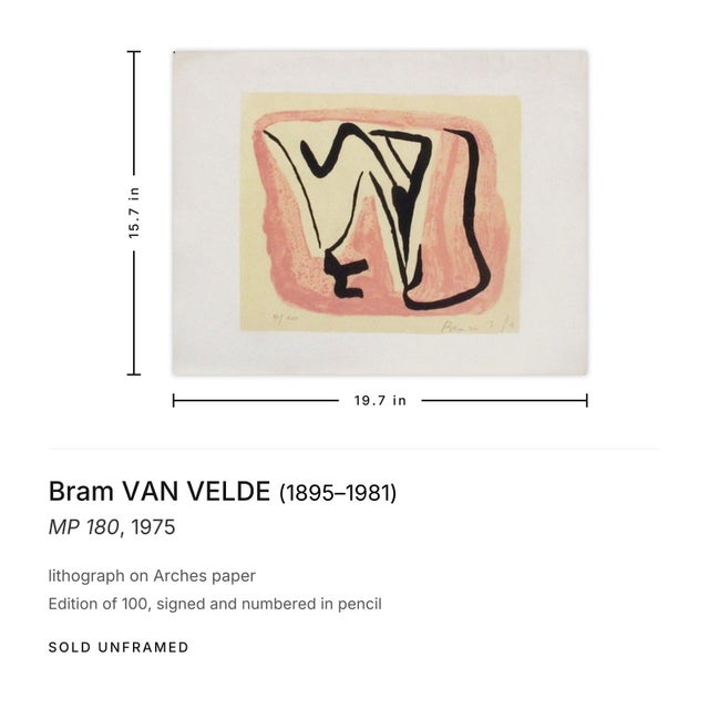 Contemporary 1975 Bram Van Velde Mp 180 Signed Lithograph For Sale - Image 3 of 3