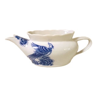 Vista Alegre Blue Bird Blue and White / Sauceboat Crown Model Porcelain Gravy Tureen - New For Sale
