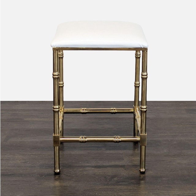 Modern Metal Faux Bamboo Counter Stool For Sale - Image 3 of 5