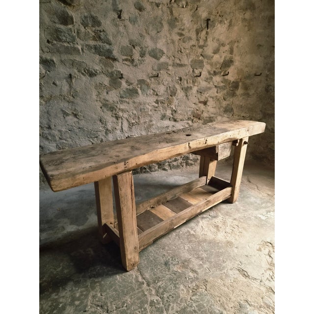 Rustic Antique 19th Century Rustic French Oak Workbench For Sale - Image 3 of 18