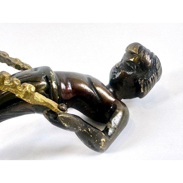 Metal Large Antique Bronze Cherub Door Pull Handle For Sale - Image 7 of 18