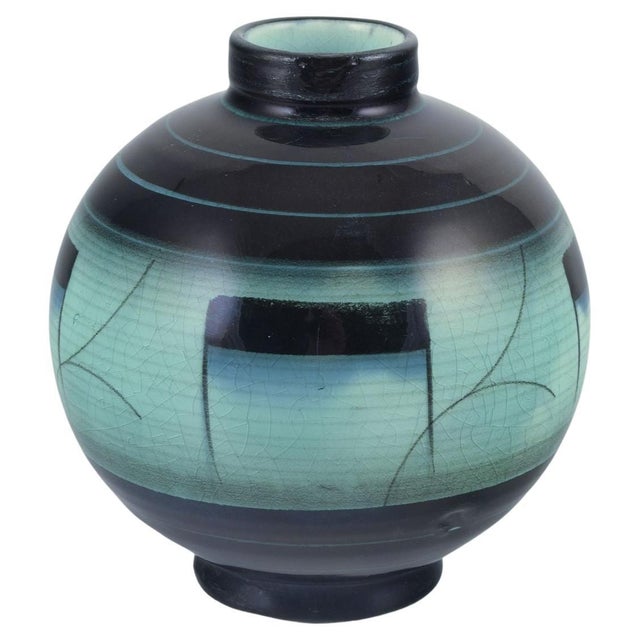 Art Deco Vase in Glazed Faience by Ilse Claesson for Rörstrand, Sweden, 1930s For Sale - Image 6 of 6