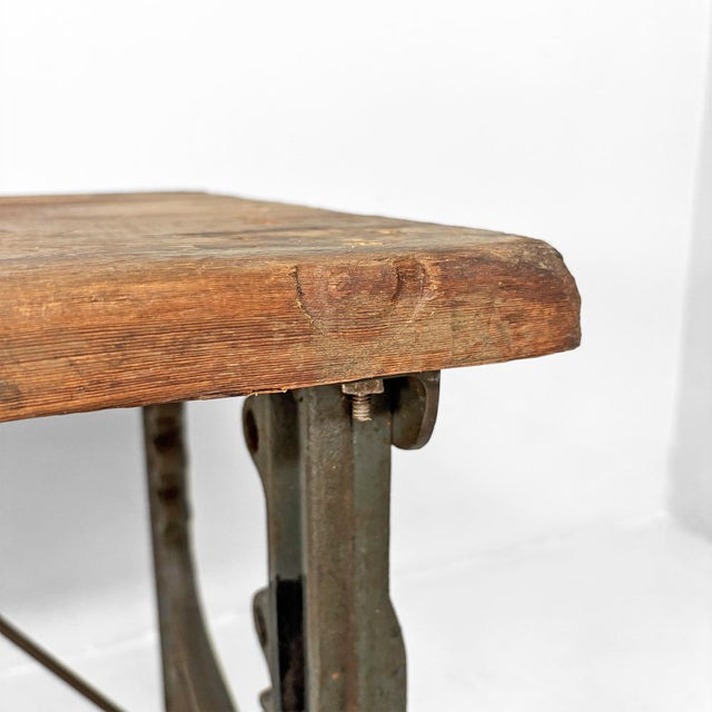 Black Italian Industrial Wooden and Cast Iron Console Table, 1800s For Sale - Image 8 of 18