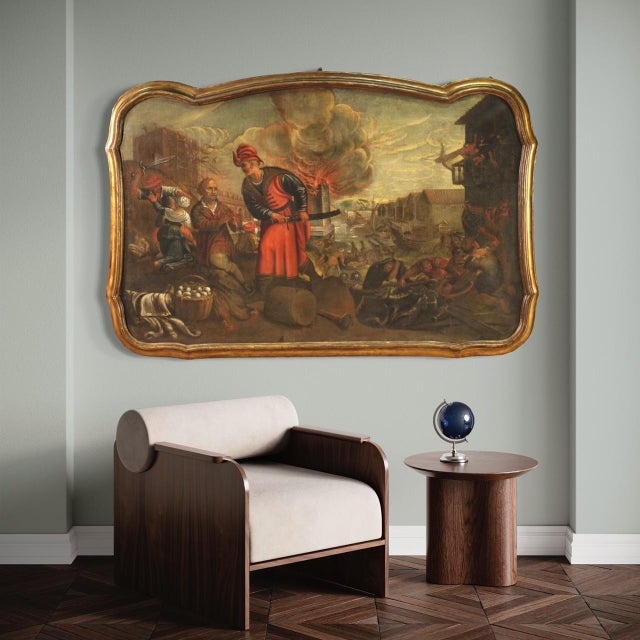 The Sacking of the City, 1670, Oil on Canvas For Sale - Image 4 of 16