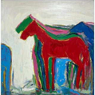 Contemporary Abstract Fauvist Horse Oil Painting For Sale