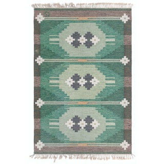 Doris Leslie Blau Vintage Swedish Flat Weave Rug by Ingegerd Silow For Sale
