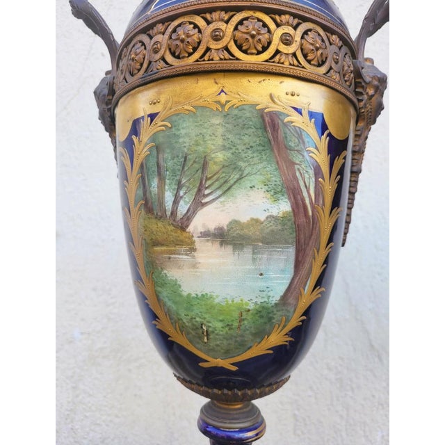 Covered Porcelain Vases in the style of Sèvres, Set of 2 For Sale - Image 10 of 18