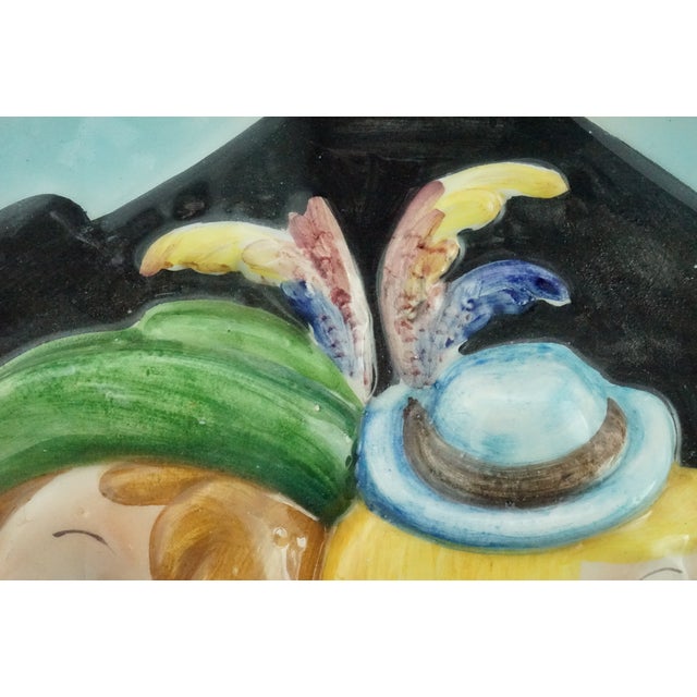 Vintage Art Deco Ceramic Plaque with Children in Bas-Relief, 1940s For Sale - Image 11 of 18