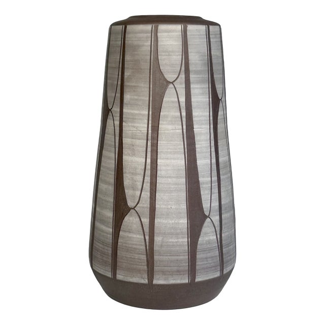 Studio Ceramic Vase with Sgraffito Decoration by Johannes Andreas Urban, Germany, 1960s For Sale