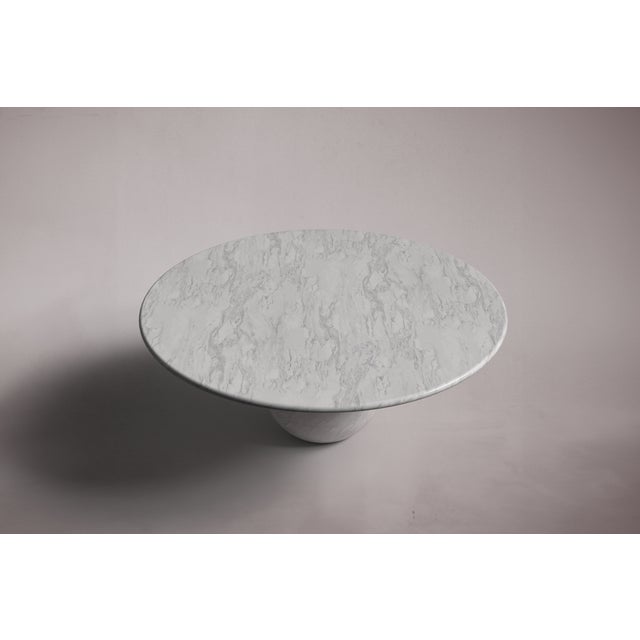 Not Yet Made - Made To Order Pearl Italian Carrara Marble Round Coffee Table 40" For Sale - Image 5 of 5