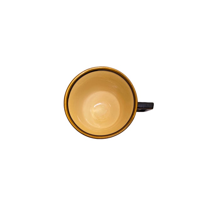Black 1970s Greek Pottery Teacup and Saucer For Sale - Image 8 of 10