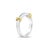 Contemporary Princess Cut Diamond Wedding Band with 14k Two-Toned Gold Accented Design, Size 8.5 For Sale - Image 3 of 5