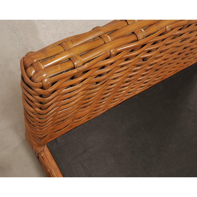 Ralph Lauren Style Organic Modern Woven Wicker Rattan Bed For Sale - Image 16 of 18
