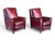 English Pair of Vintage English Wingback Recliners in Burgundy Oxblood Leather For Sale - Image 3 of 16