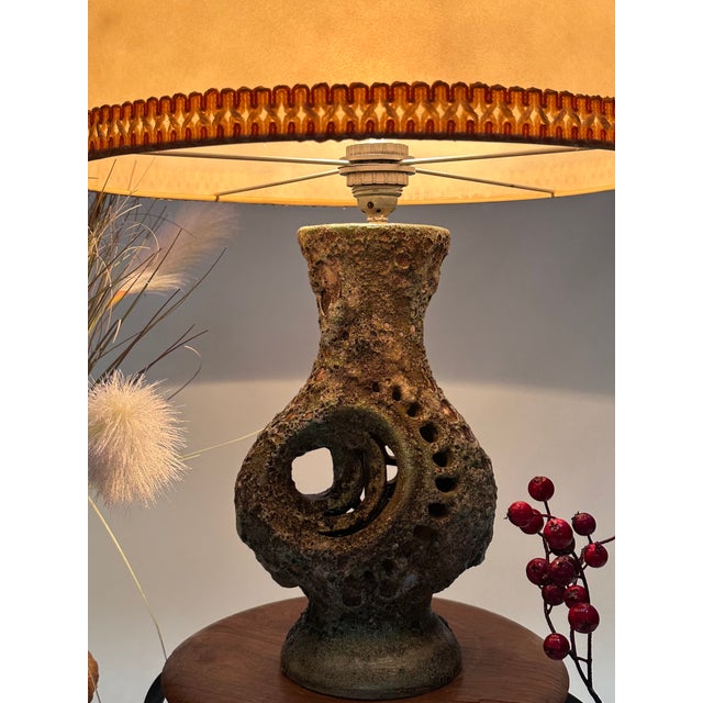 Large Sculptural Glazed Ceramic Art Table Lamp by Walter Gerhards, 1960s For Sale - Image 12 of 18