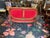 Wood French Antique Louis XVI Style Settee 19th Century Custom Plush Red Velvet For Sale - Image 7 of 12