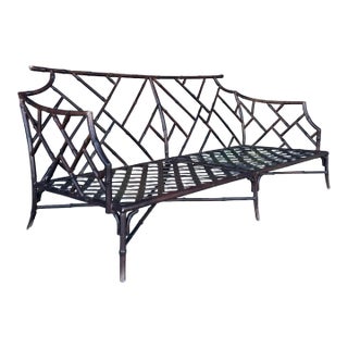 Faux Bamboo Sofa in the Style of Brown Jordan Calcutta For Sale