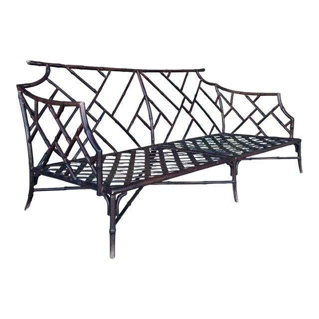 Faux Bamboo Sofa in the Style of Brown Jordan Calcutta For Sale