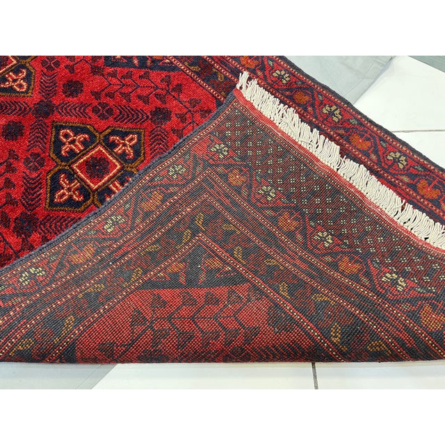 Extra-Long Red and Navy Tribal Medallion Runner Rug, 2'8" X 18'8" For Sale - Image 18 of 18