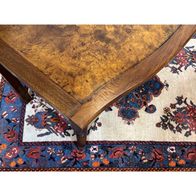 Brown Antique English Burr Walnut Desk, 1900s For Sale - Image 8 of 14