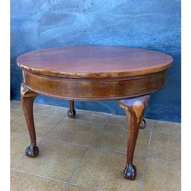 Spanish Walnut Queen Anne Style Round Side Table, 20th Century For Sale - Image 11 of 13