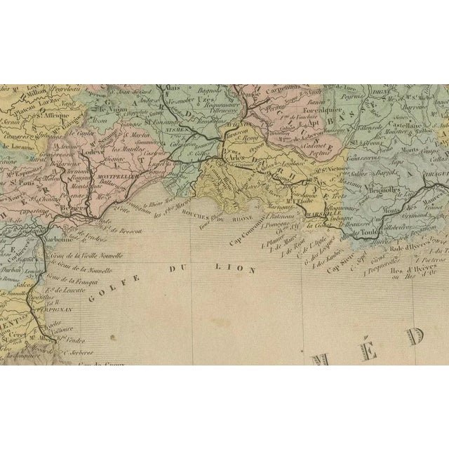 Blue Antique Map of France Divided Into 89 Departments by Andriveau-Goujon, 1861 For Sale - Image 8 of 10