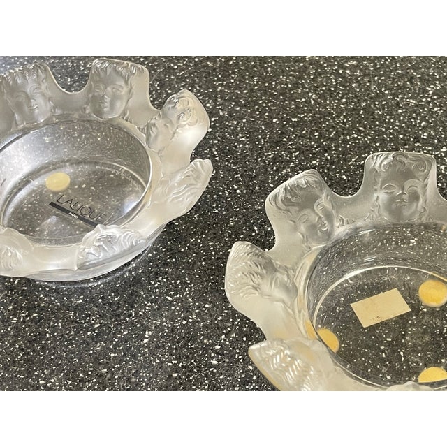 Vintage Lalique Saint Nicholas Glass Trinket Dish (faces motif)