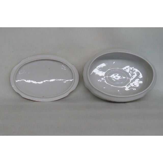 Ceramic Limoges Porcelain Flower Bird Decoration Large Dresser Vanity Jewelry Box For Sale - Image 7 of 13