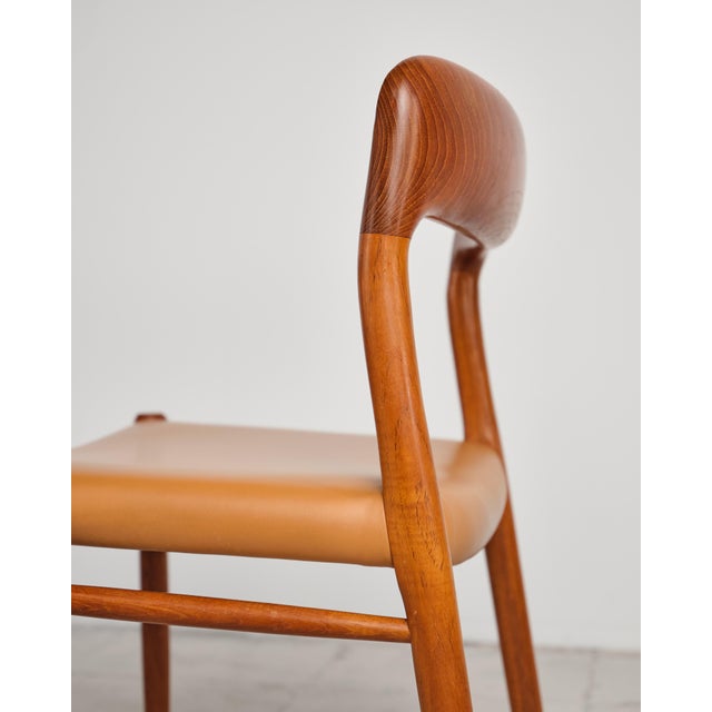 Mid-Century Danish Model 75 Dining Chairs in Teak by Niels Møller for J.L. Møllers, 1950s, Set of 4 For Sale - Image 9 of 17
