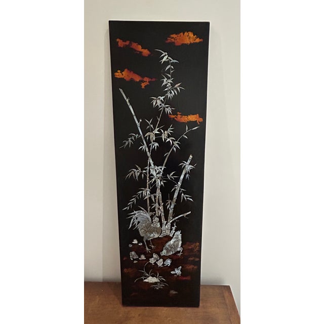 Vietnamese Lacquer Panel from Hong Phuoc, 1950s For Sale - Image 14 of 14