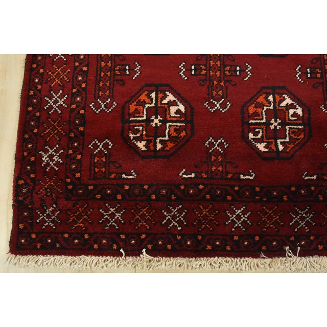 Baloch Runner 4’11” X 14’9” Red Wool Vintage Tribal Hand-Knotted Oriental Rug For Sale - Image 11 of 14