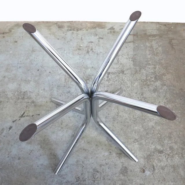 Mid-Century Modern Vintage Chrome and Smoked Glass Table, 1970s For Sale - Image 3 of 5