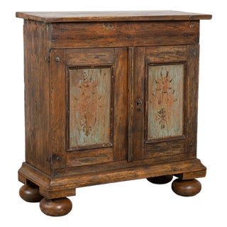 Late 18th-Century Swedish Original Painted Pine Sideboard Cabinet For Sale
