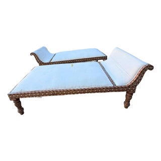 Early 20th Century Levantine-Style Bone-Inlay Daybeds - Pair For Sale