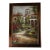 Original Mediterranean Courtyard Oil Painting | Framed Villa Landscape With Fountain | Contemporary Impressionist Art For Sale