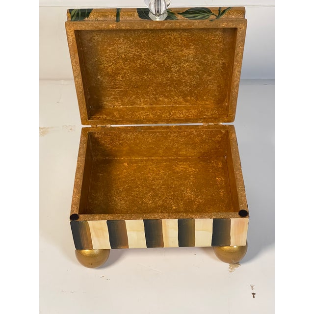 Art Deco Reduced-Handpainted Signed Art Deco Rose Treasure Box For Sale - Image 3 of 5
